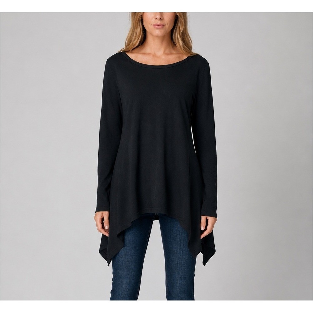 Killstar Cora Long Sleeve Top Womens L Black Sharkbite Tunic Whimsigoth Grunge